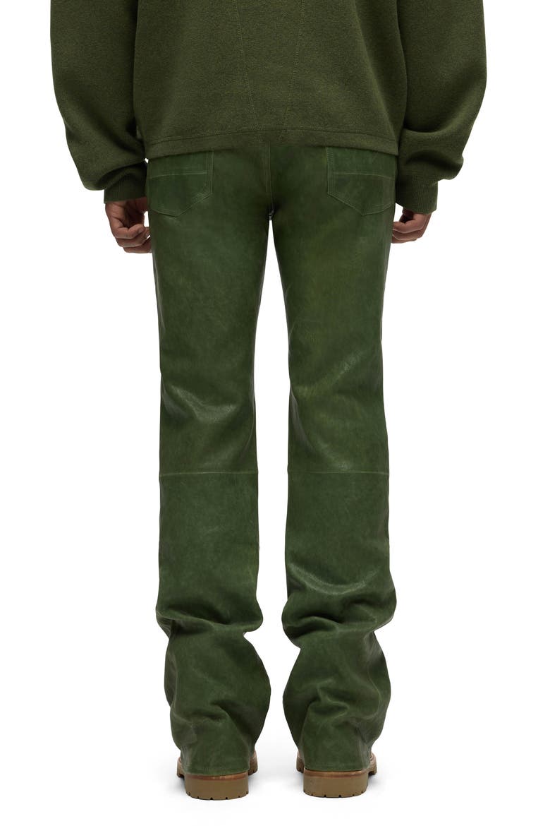 Walker Kick Flare Leather Jeans, Alternate, color, DISTRESS PINE