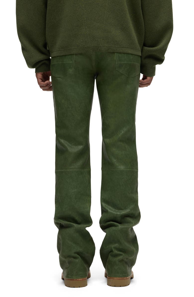 Hudson Jeans Walker Kick Flare Leather Jeans, Alternate, color, Distress Pine