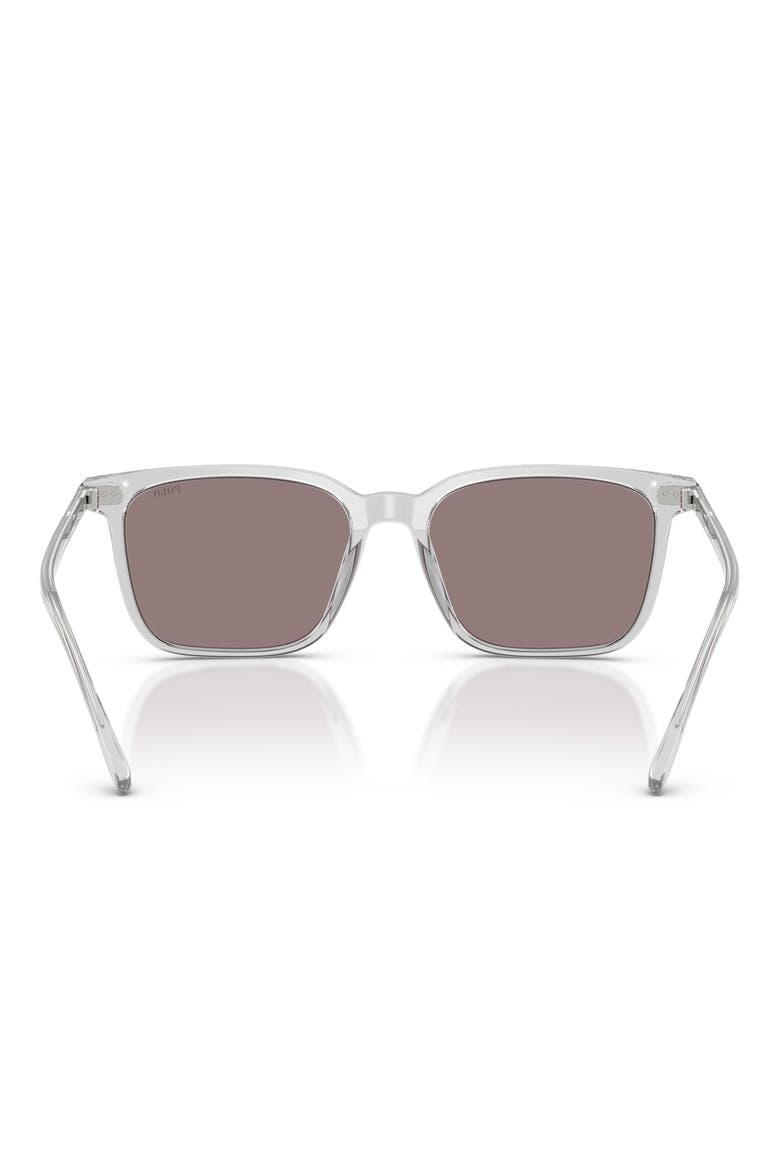 56mm Square Sunglasses, Alternate, color, TRANSPARENT GREY / PURPLE