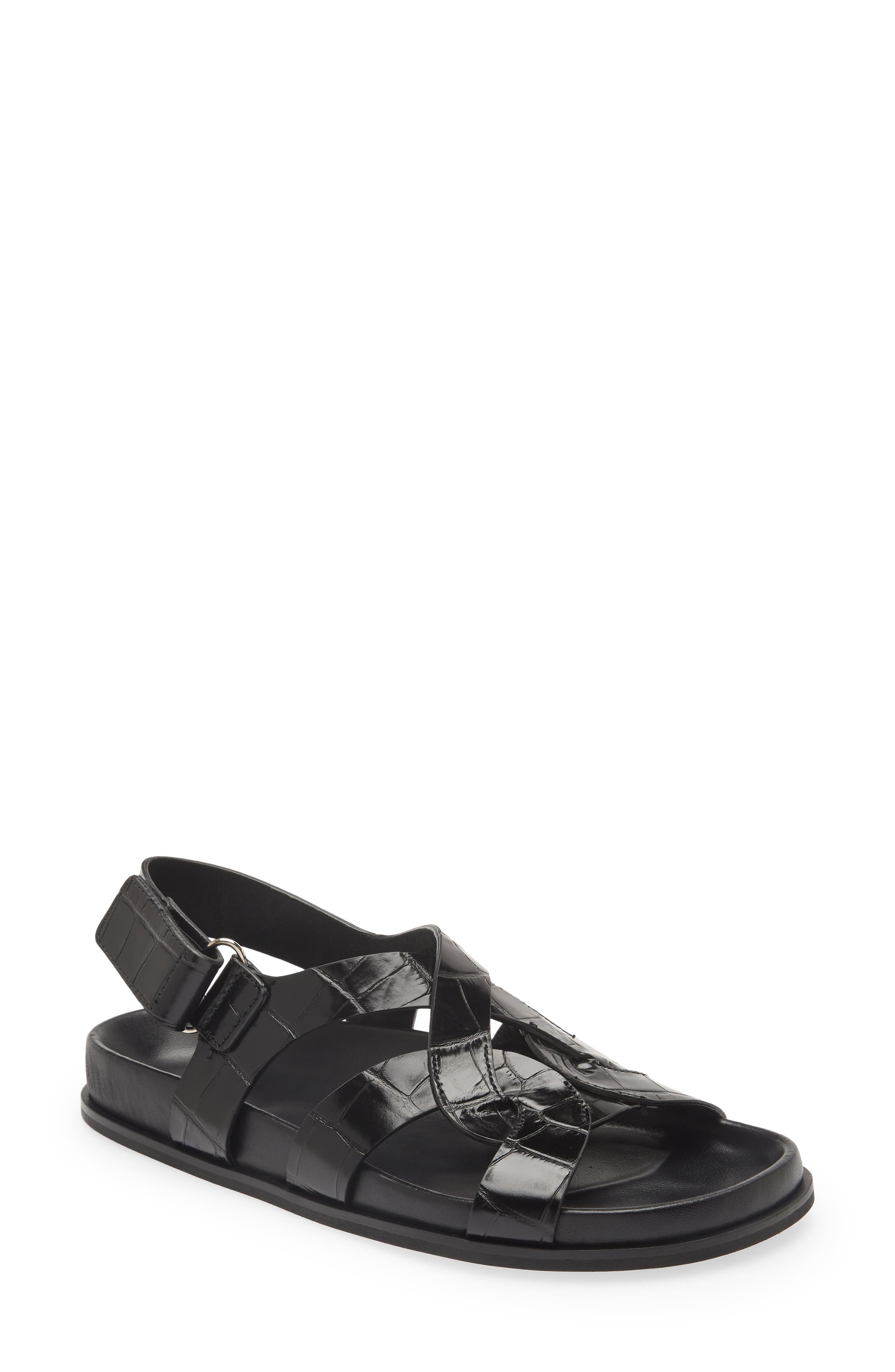TOTEME The Chunky Croc Embossed Sandal, Main, color, 