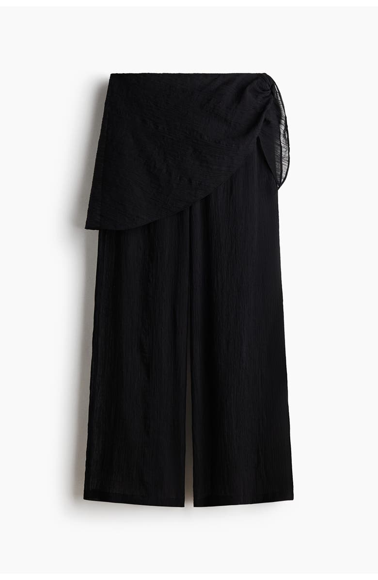 H&M Scarf-detail Beach Trousers, Main, color, Black