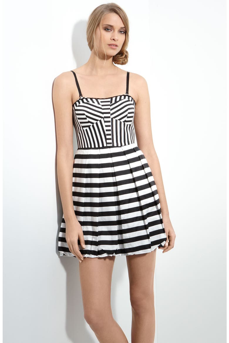 'Ivy' Stripe Tank Dress, Main, color, BLACK