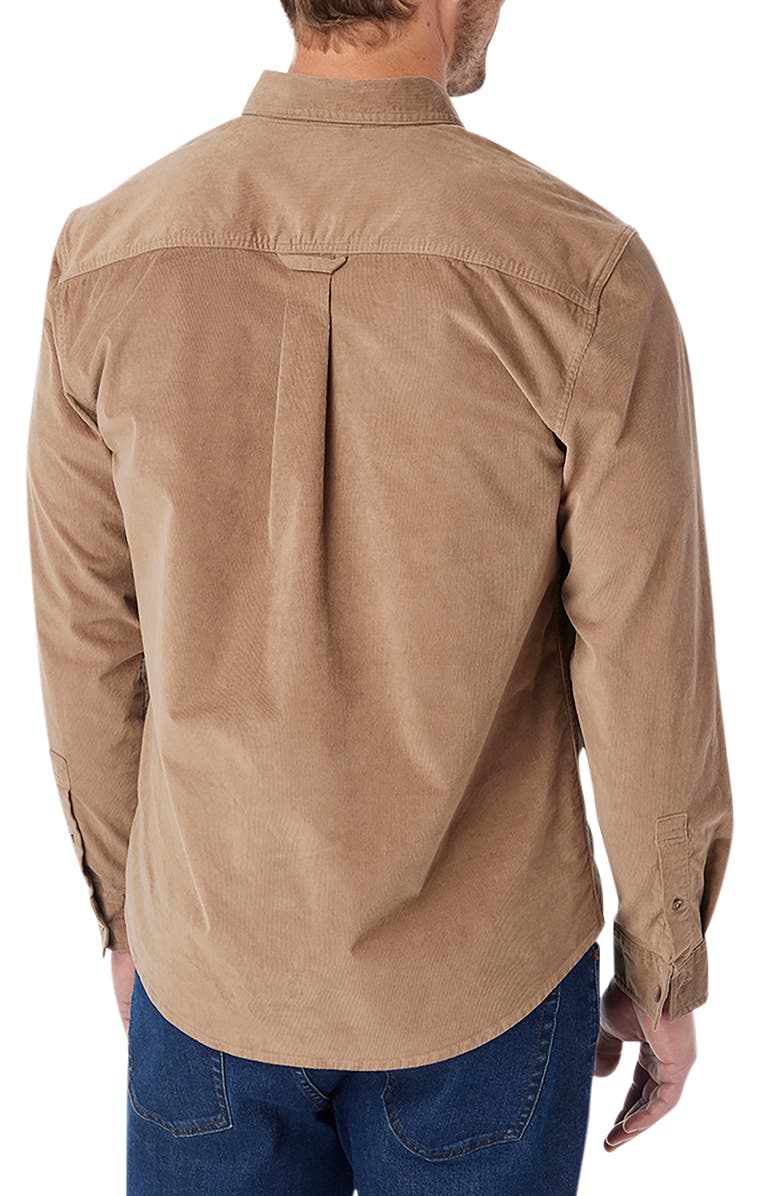 Fair Harbor Wilder Stretch Corduroy Button-Down Shirt, Alternate, color, Oak