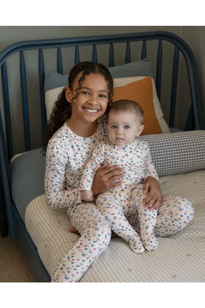 Kid's Candied Hearts Pointelle Pull-On Pajama Set, Alternate, color, Multi Color Print