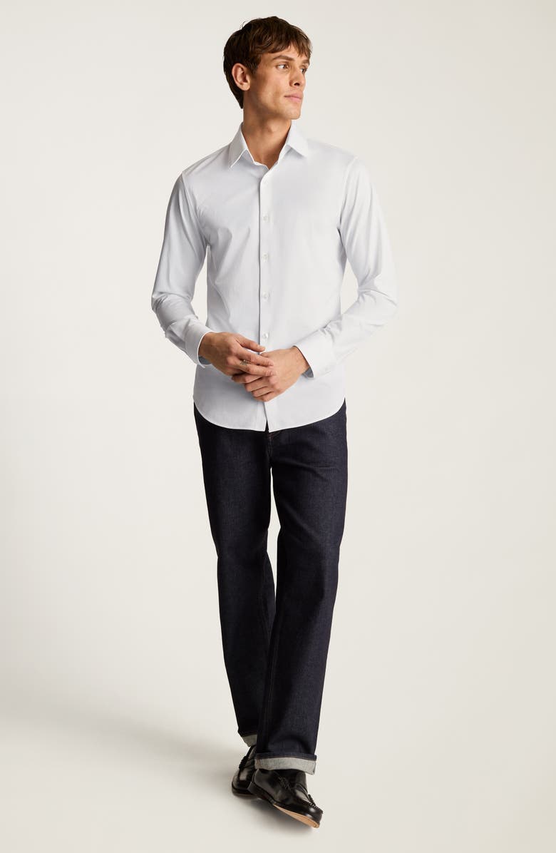 Bonobos Tech Solid White Performance Cotton Blend Piqué Button-Up Shirt, Alternate, color, Birds Eye Texture V2 C4