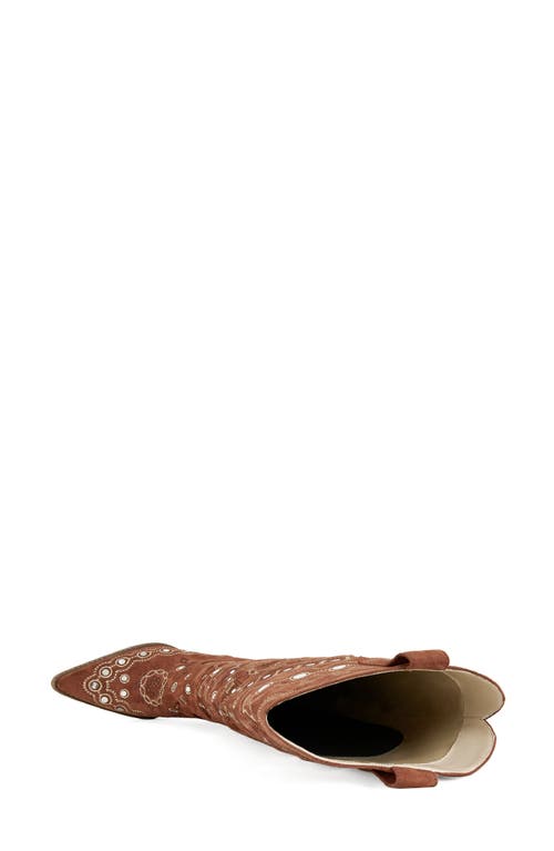 Azalea Wang Aamina Over The Knee Western Boot In Brown