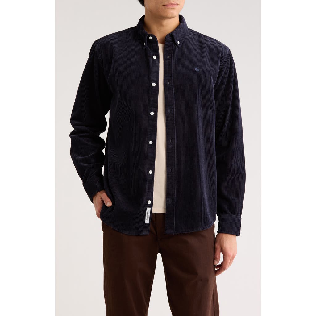 Carhartt Work In Progress Madison Corduroy Button-down Shirt In Blue