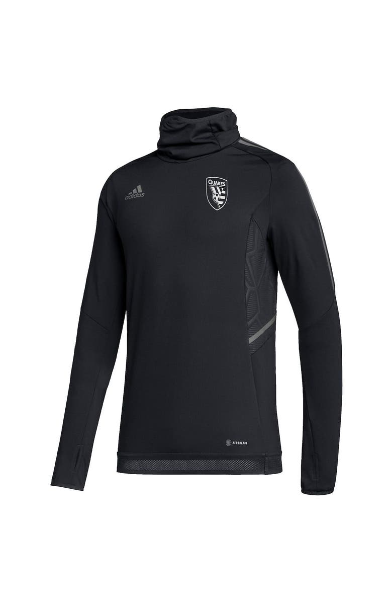 adidas Men's adidas Black San Jose Earthquakes COLD.RDY Raglan Warmup Pullover Jacket, Alternate, color, Black