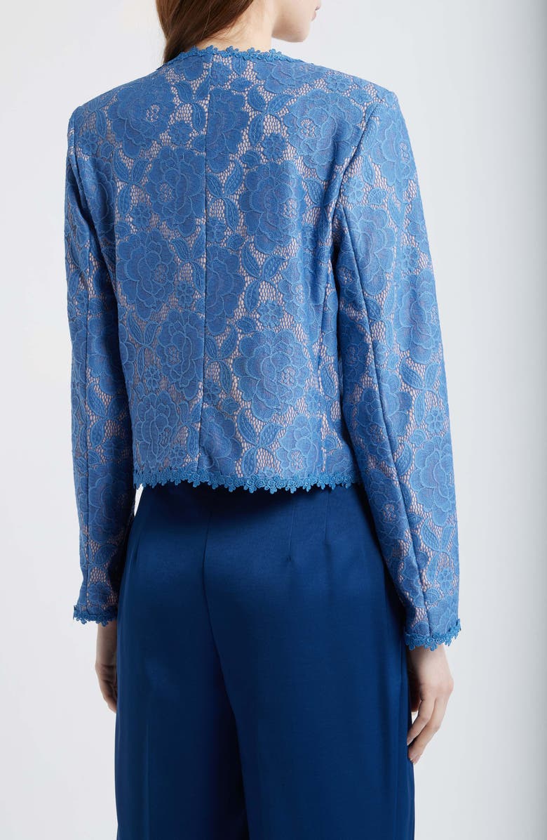 Tahari ASL Bonded Lace Jacket, Alternate, color, Blue Petal