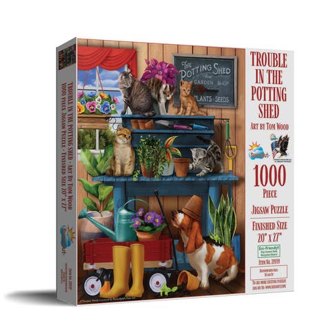 Trouble in the Potting Shed 1000 piece Jigsaw Puzzle for Adults