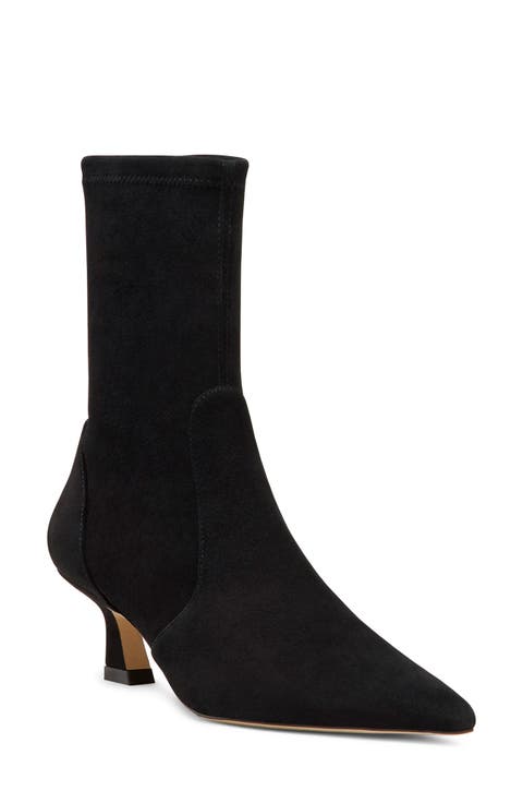 ショートブーツ・ブーティ Stuart Weitzman FW23 Lux curl ankle boots (SF434 BLK) FLAREBLOCK 60 ZIP BOOTIE in BLACK for Women | Stuart Weitzman®