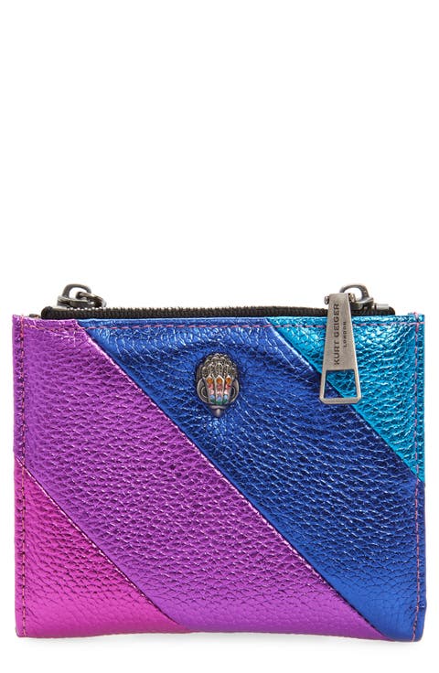 Metallic Rainbow Mini Leather Clutch