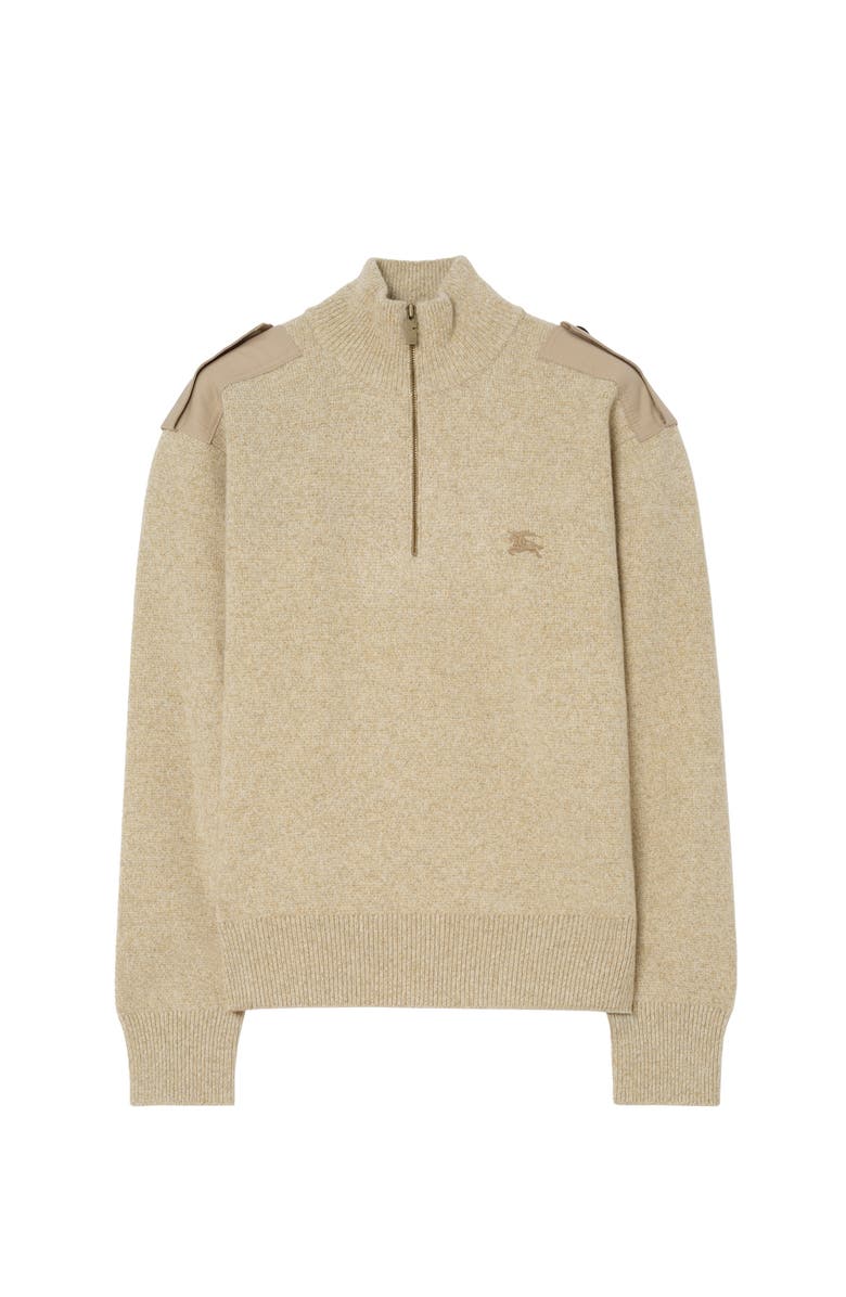 Burberry Wool Cashmere Half-zip Sweater, Main, color, Hamper Beige