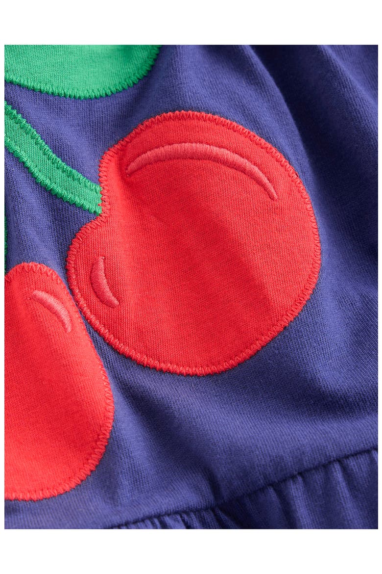 Kids' Enola Appliqué Cotton Jersey Dress, Alternate, color, STARBOARD BLUE GIANT CHERRIES