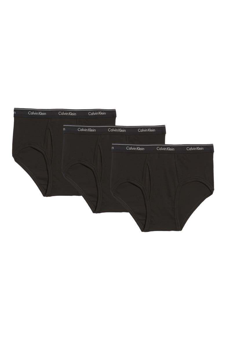3-Pack Cotton Classics Briefs, Main, color, BLACK