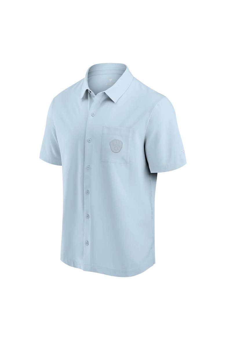 Men's Fanatics Light Blue Milwaukee Brewers Front Office Button-Up Shirt, Alternate, color, Light Blue