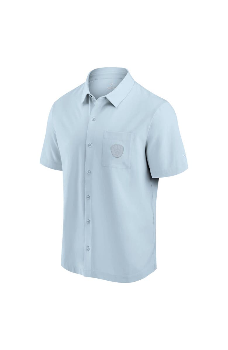 FANATICS Men's Fanatics Light Blue Milwaukee Brewers Front Office Button-Up Shirt, Alternate, color, Light Blue