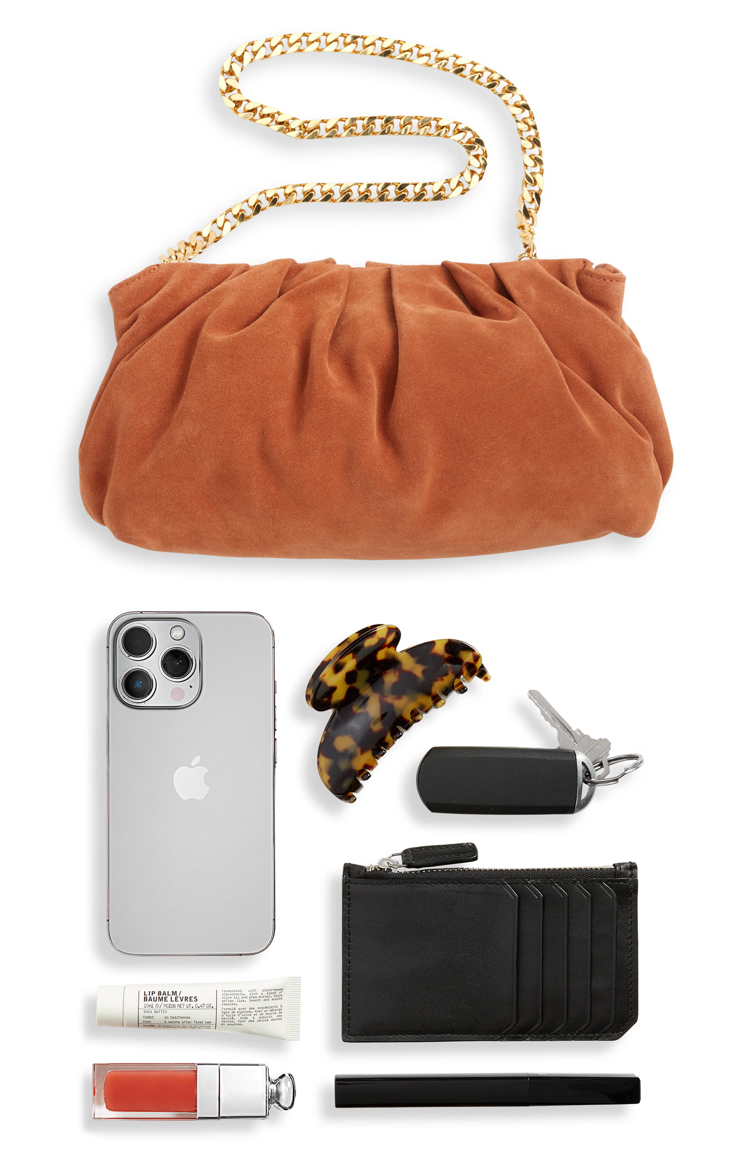 Julie Suede Clutch, Alternate, color, MOCHA