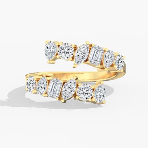 Multi Shape Bypass Lab Diamond Ring in 14K Gold