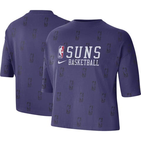 Women's Nike Purple Phoenix Suns Allover NBA Logo Boxy T-Shirt