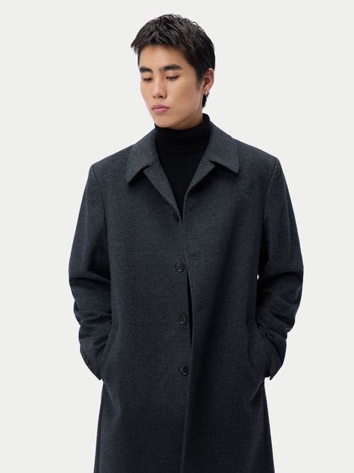 Gobi Mongolian Cashmere Single Breasted Cashmere Coat In Gray