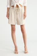 Theory Linen Blend Drawstring Shorts