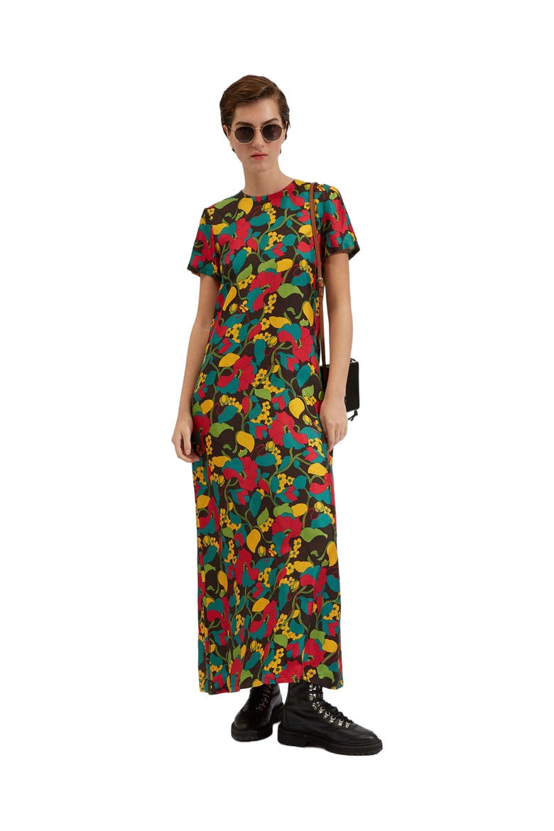 Swing Dress Vines Brown, Alternate, color, Vines Brown