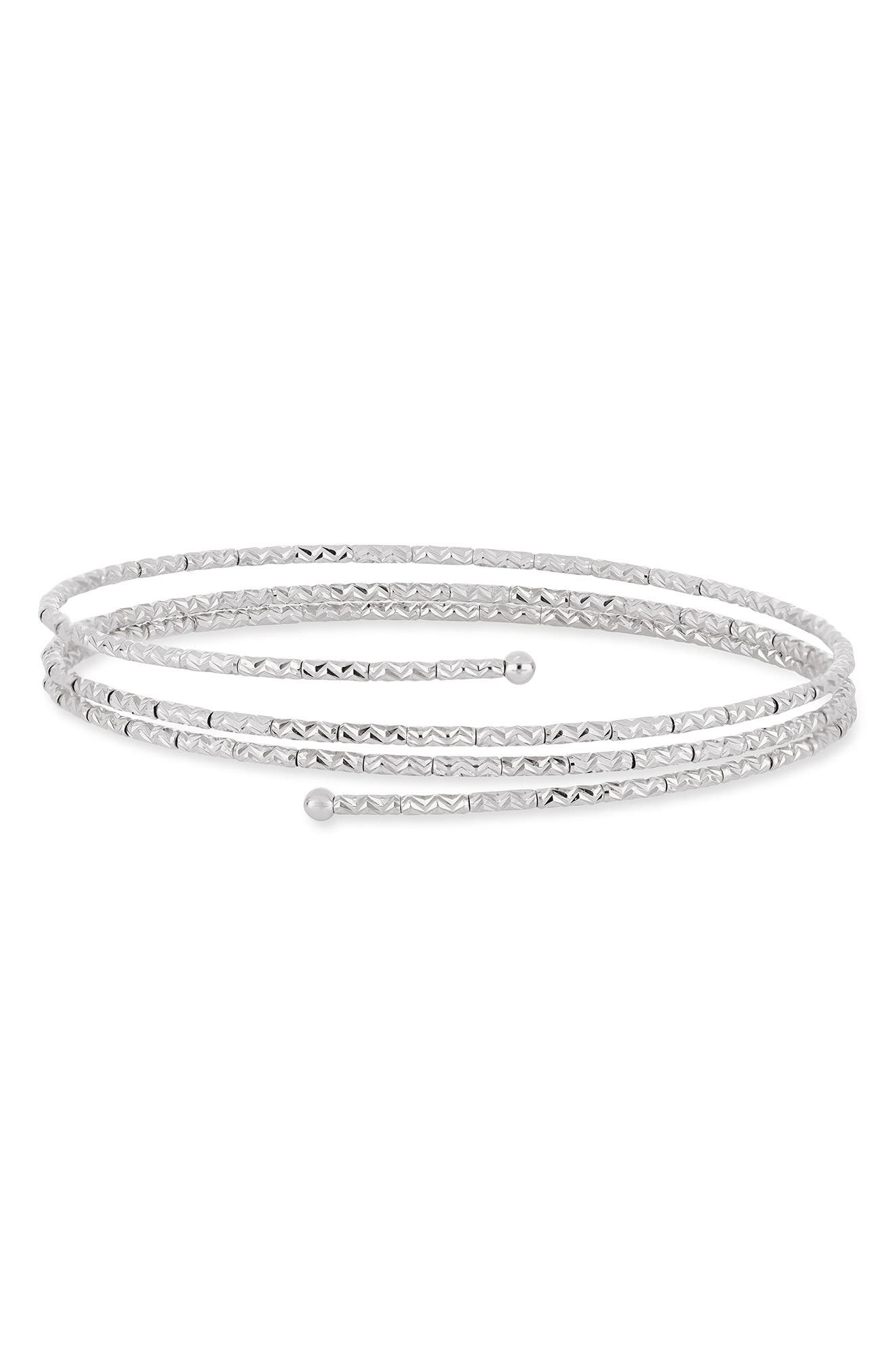 14k Gold Textured Coil Bangle