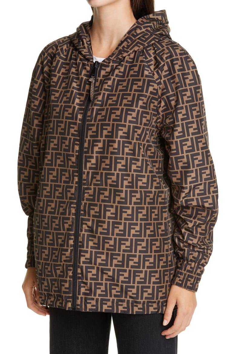FF Logo Reversible Jacket, Alternate, color, F13IZ TABACCO/ MORO