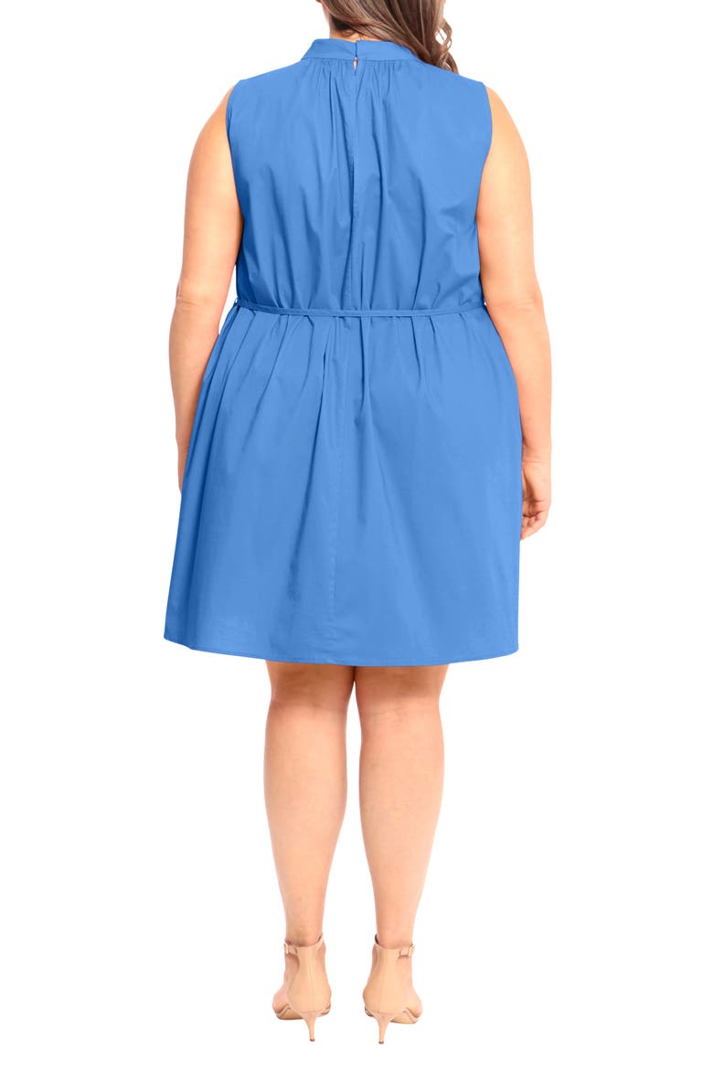 Sleeveless Stretch Cotton Trapeze Dress, Alternate, color, DIRECTOIRE BLUE