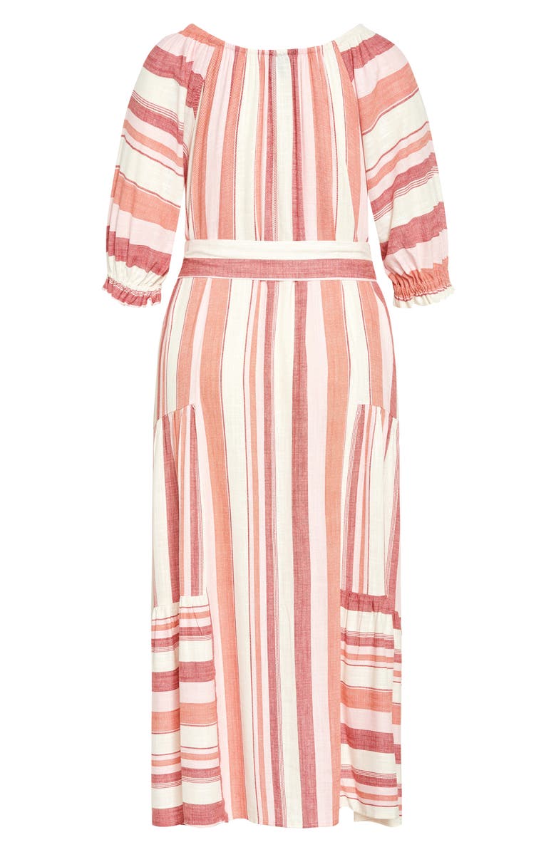 City Chic Jemima Stripe Maxi Dress, Alternate, color, Cosmo Stripe