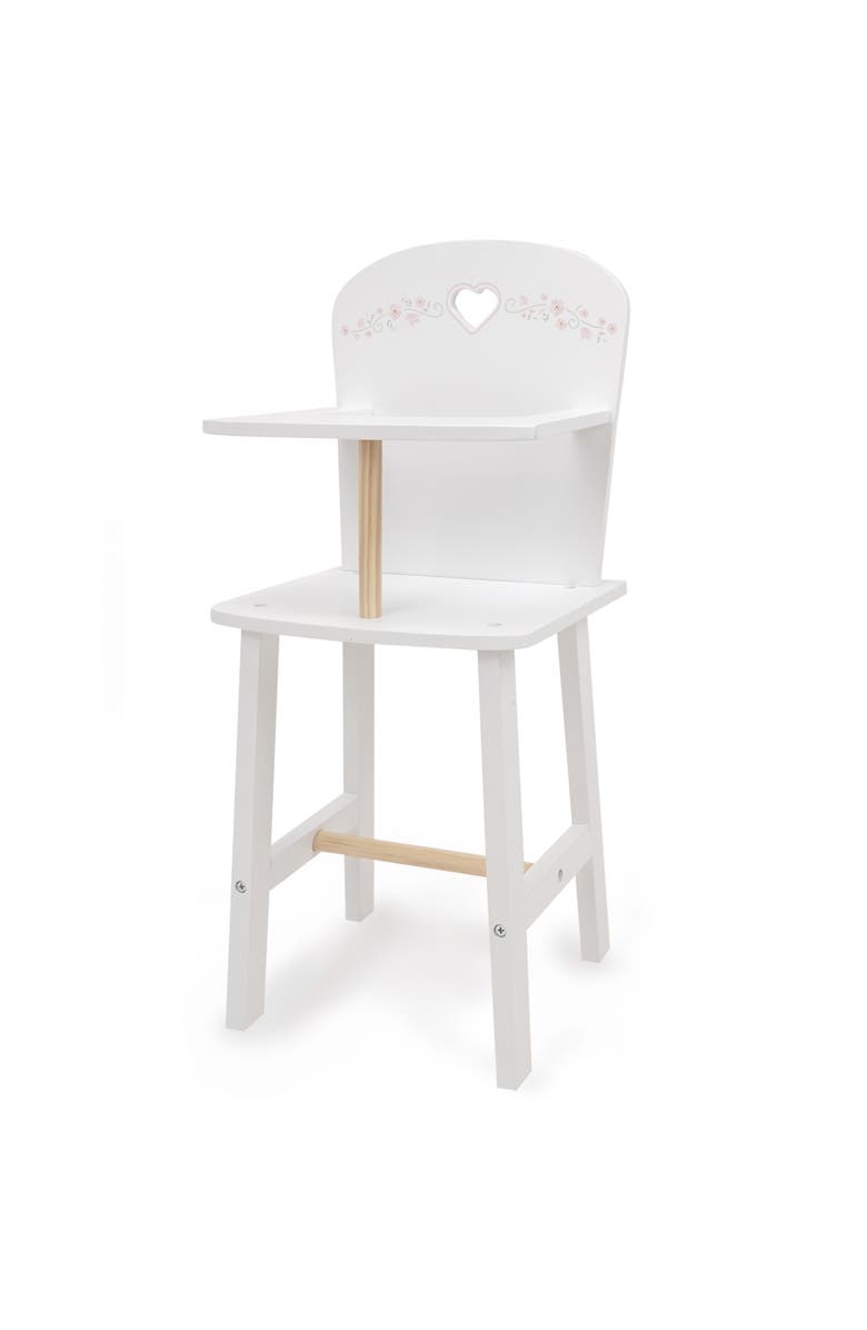 509 Crew Little Flora Wooden Doll Highchair, Main, color, White