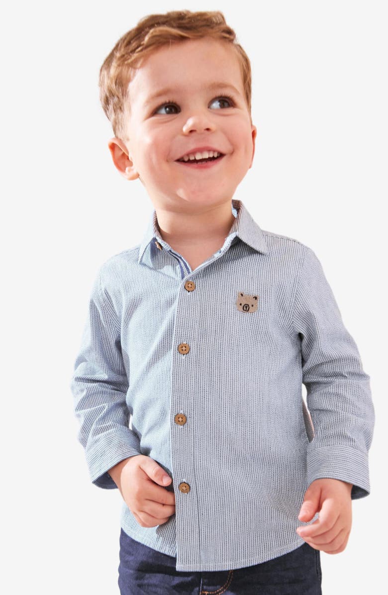 NEXT Kids' Stripe Oxford Button-Up Shirt, Alternate, color, Grey