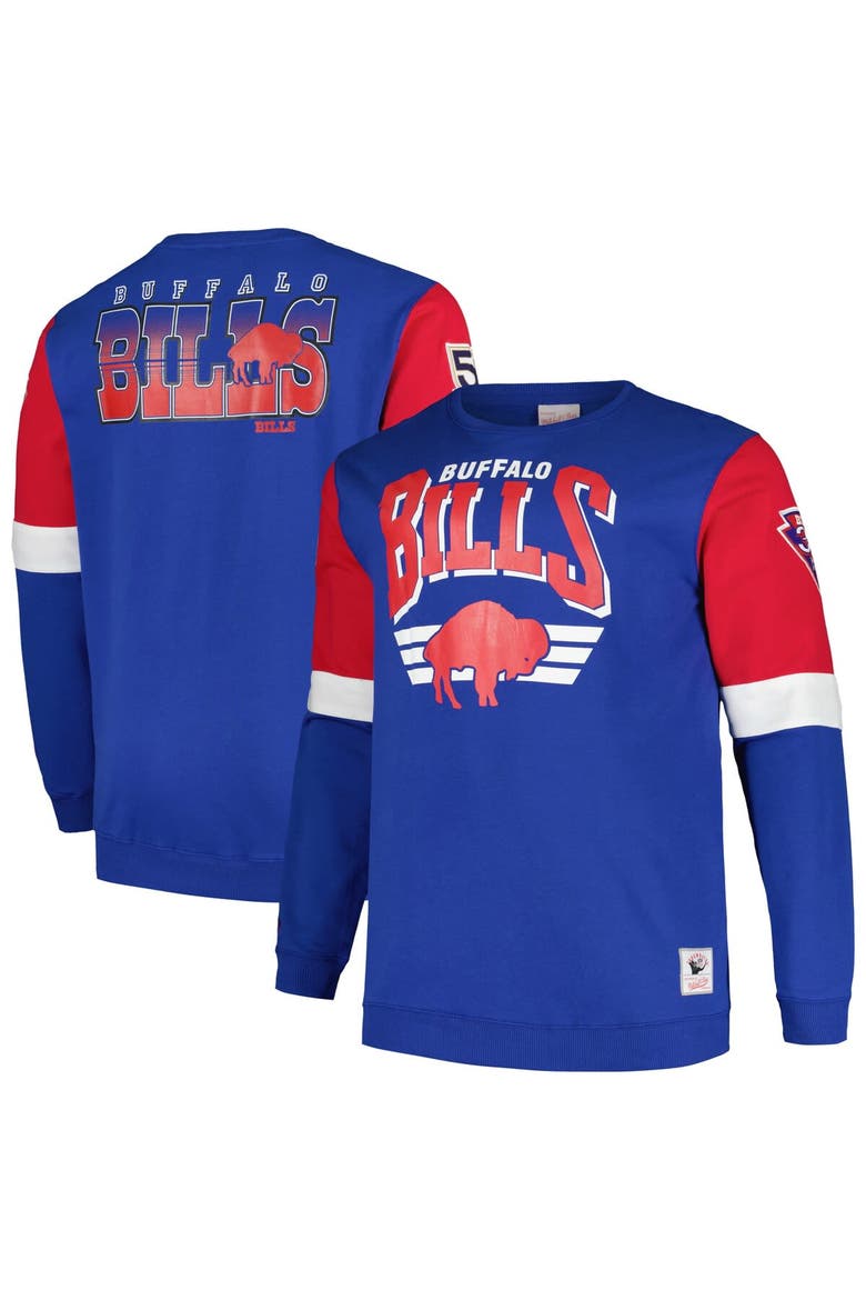 Men's Mitchell & Ness Royal Buffalo Bills Big & Tall Fleece Pullover Sweatshirt, Alternate, color, Royal