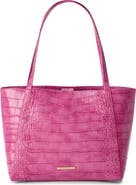 Brahmin Mona Croc Embossed Leather Tote