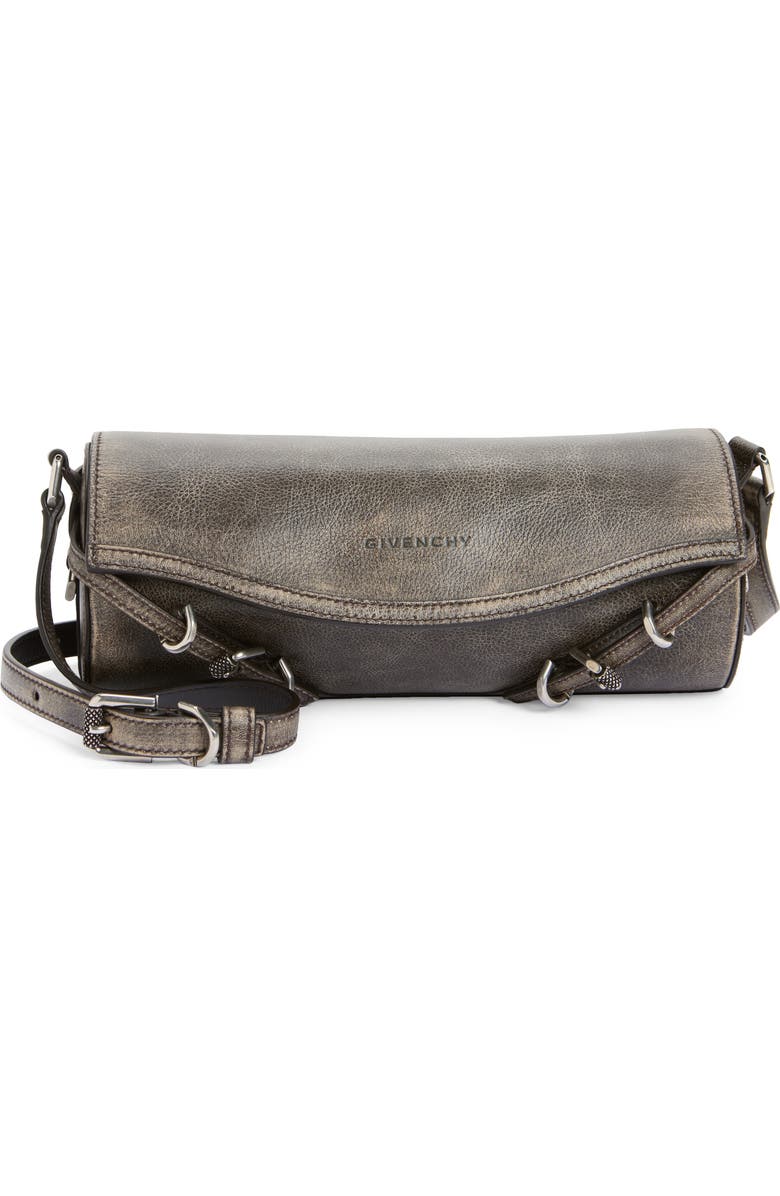 Givenchy Voyou Roller Leather Crossbody Bag, Main, color, Black/ Brown Mud