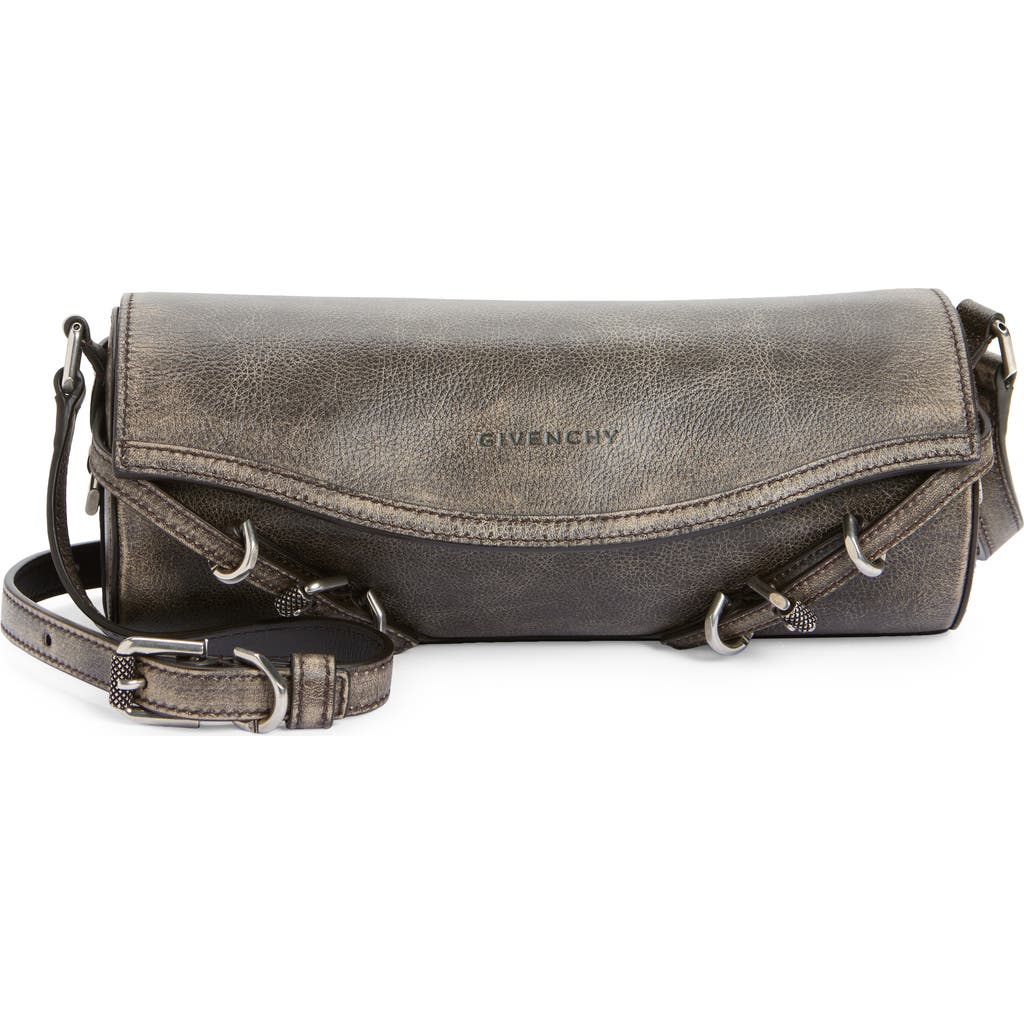 Givenchy Voyou Roller Leather Crossbody Bag In Black/brown Mud
