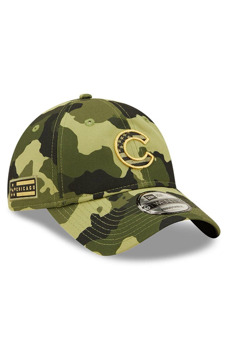 New Era Men's New Era Camo Chicago Cubs 2022 Armed Forces Day 9TWENTY Adjustable Hat, Main, color, 