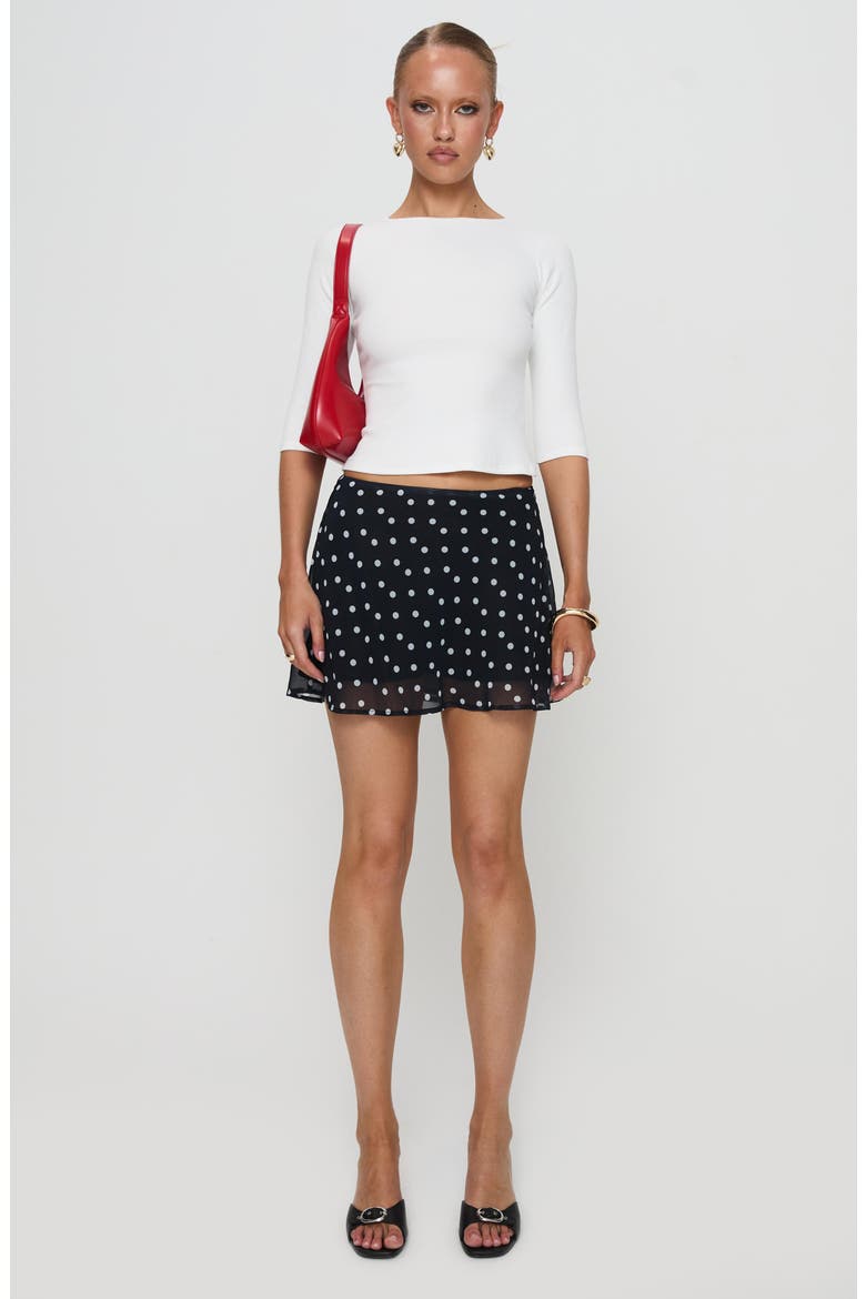 Elaia Three-Quarter Sleeve Crop Top, Alternate, color, WHITE