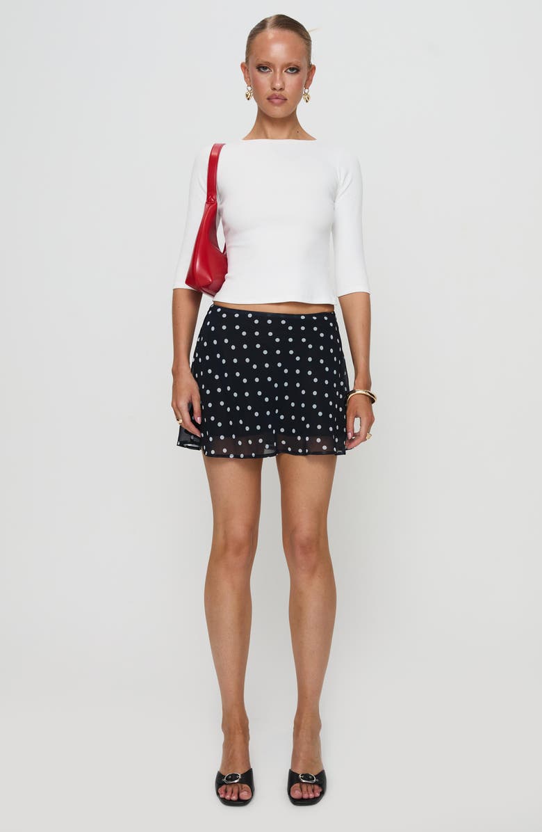 Princess Polly Elaia Three-Quarter Sleeve Crop Top, Alternate, color, White