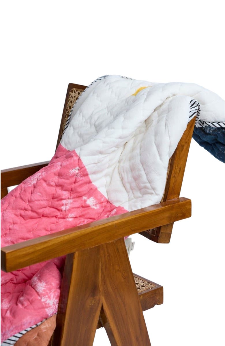 CQC LA Dune Baby Quilt, Alternate, color, Pink,Yellow, White