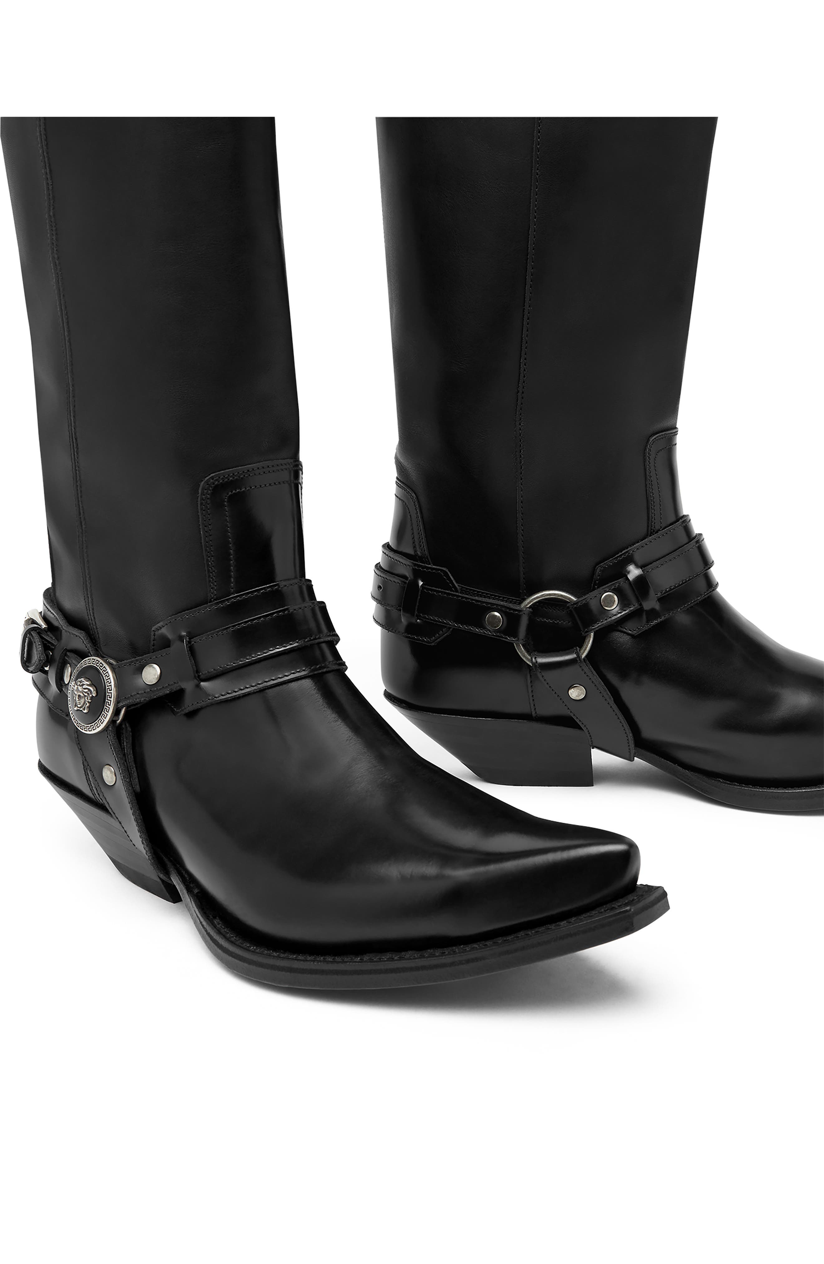 Versace Medusa Harness Boot, Alternate, color, 