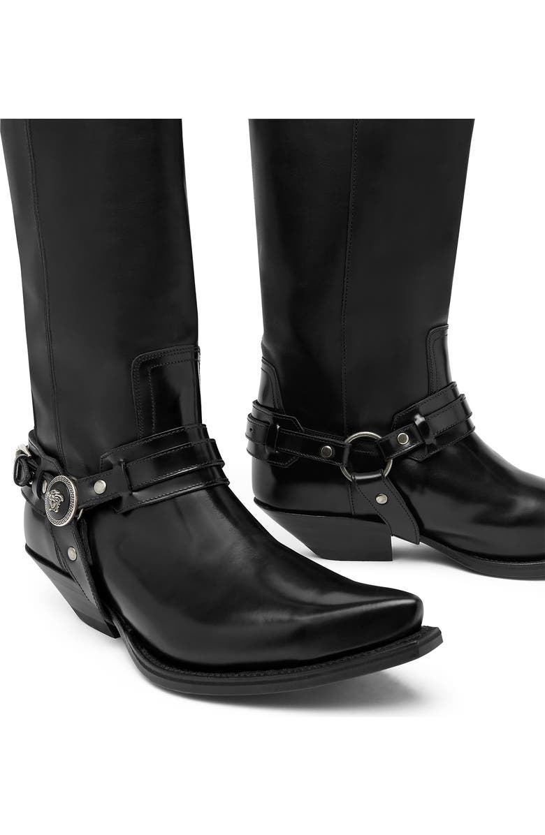 Versace Medusa Harness Boot, Alternate, color,
