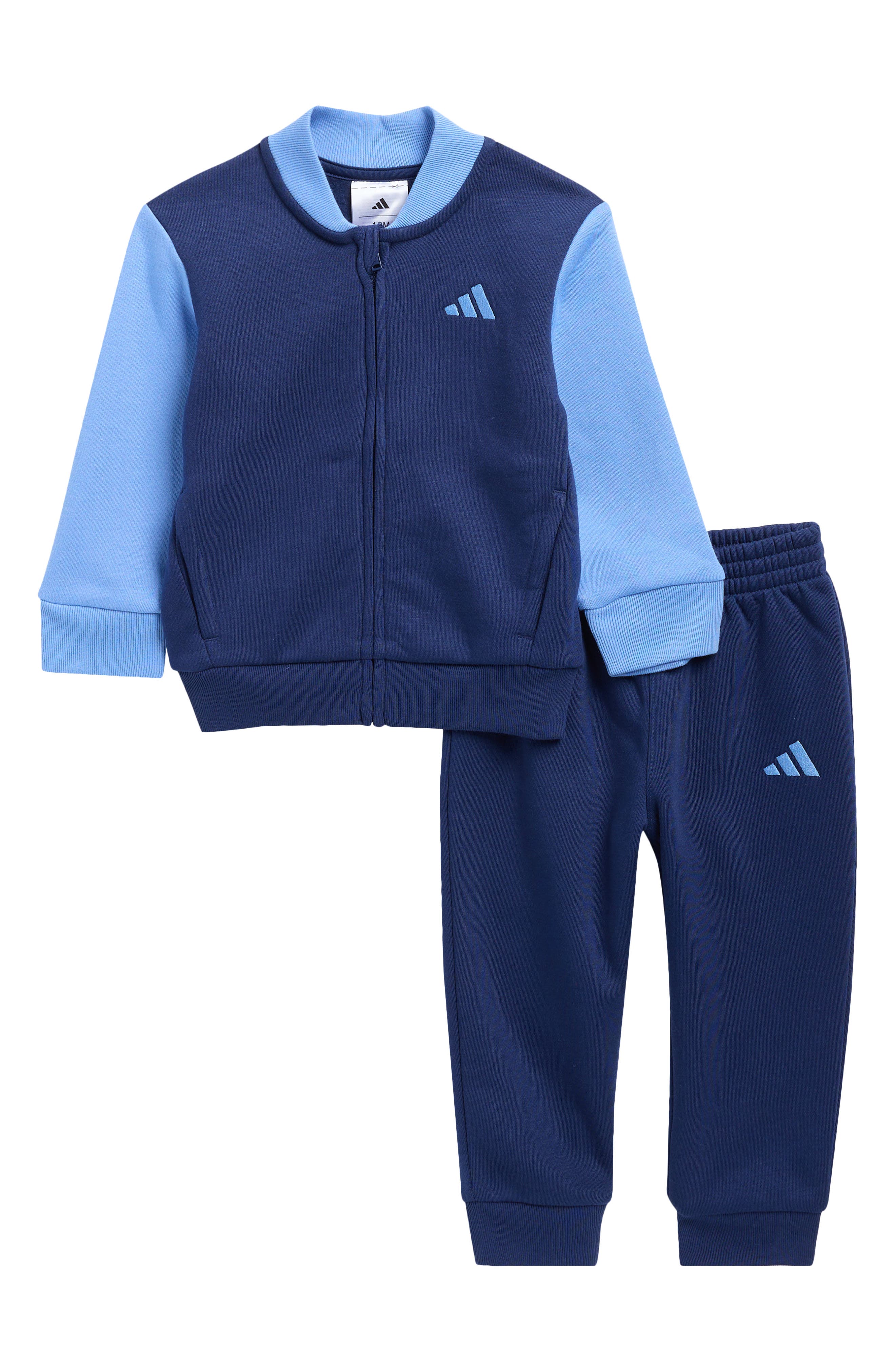 adidas Fleece Bomber Jacket & Joggers Set