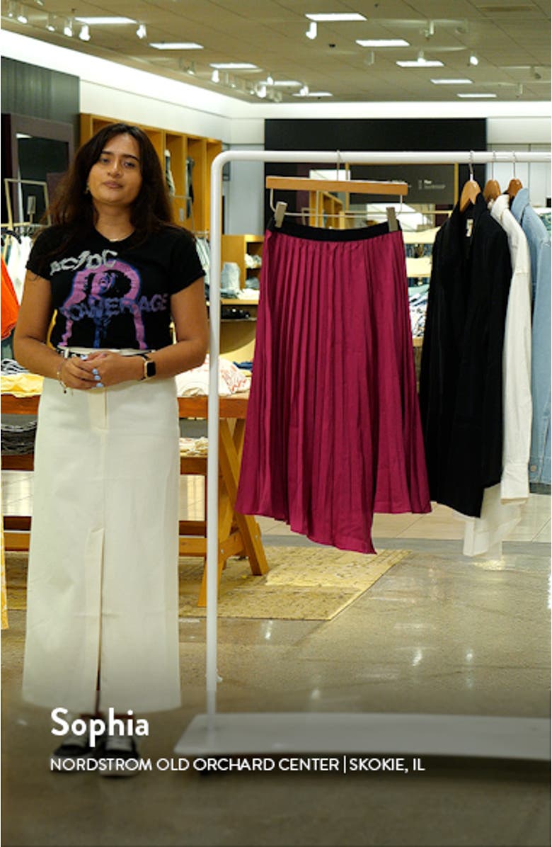 Pleated Asymmetric Midi Skirt, sales video thumbnail