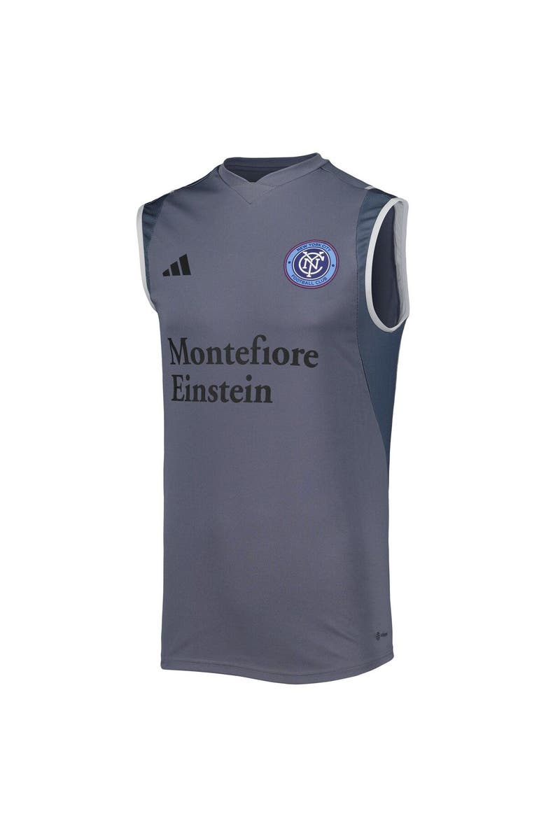 adidas Men's adidas Gray New York City FC 2023 On-Field Sleeveless Training Jersey, Alternate, color, 