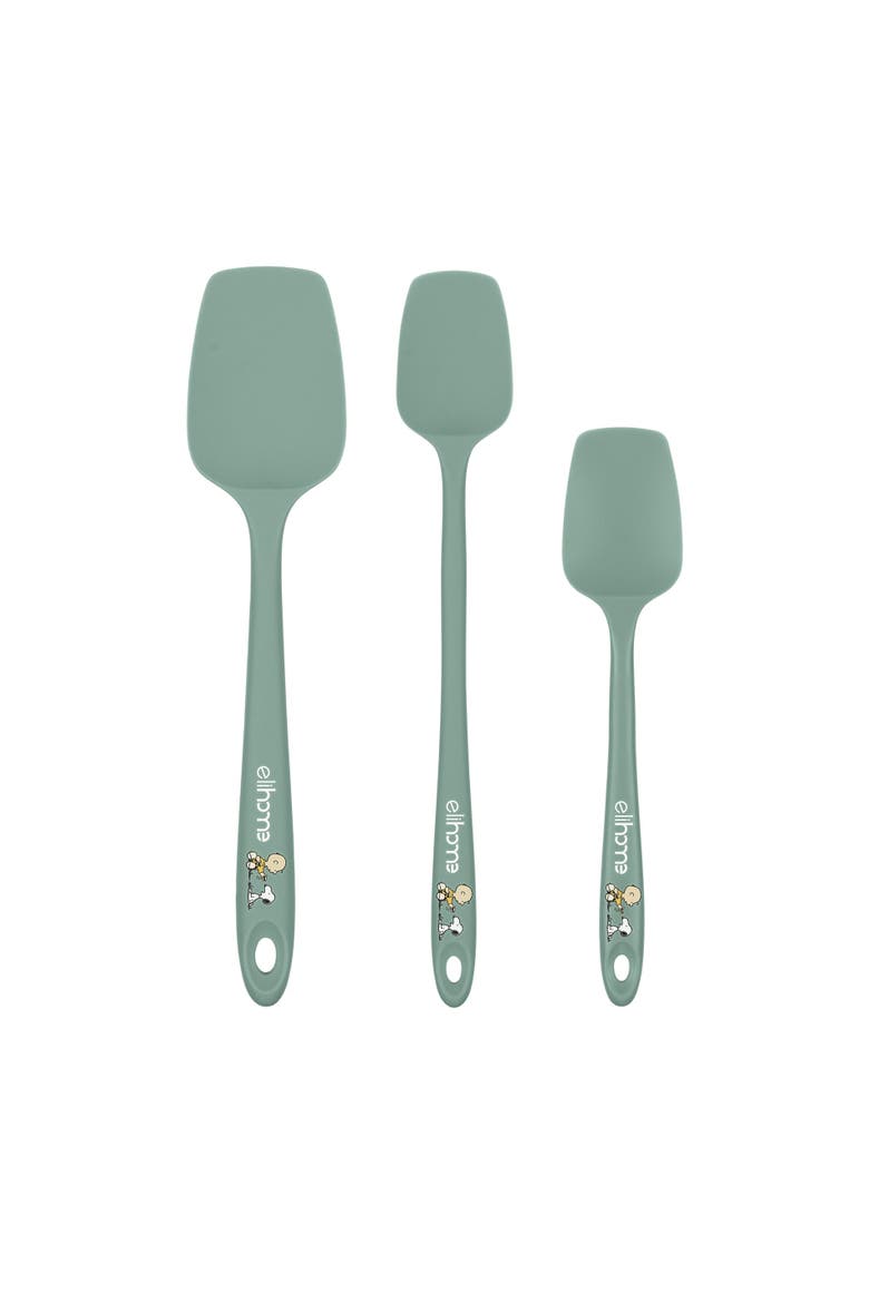 Peanuts 3 Piece Silicone Spoonula Set, Main, color, Sage Green