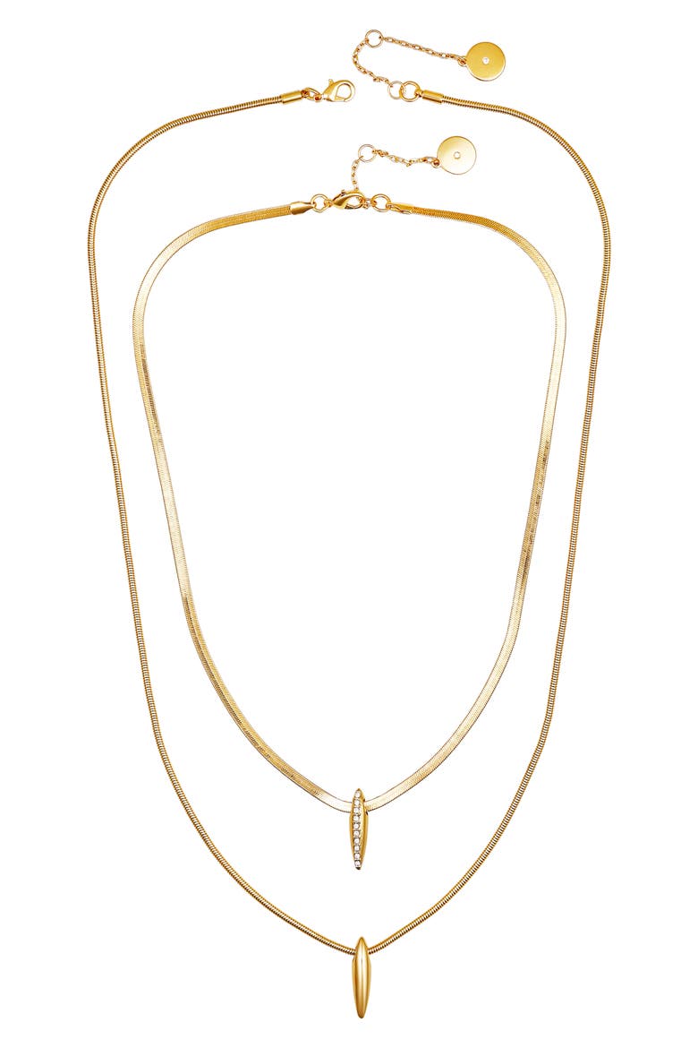 Set of 2 Layered Necklaces, Main, color, GOLDTONE