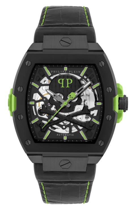 The $keleton 2.0 Automatic Leather Strap Watch, 44mm