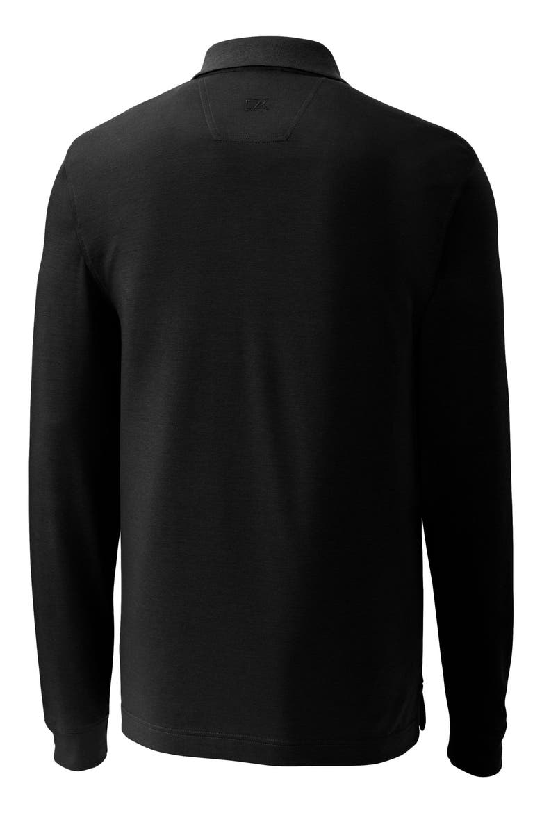Advantage Tri-Blend Long Sleeve Polo, Alternate, color, BLACK